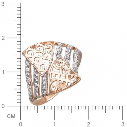 Кольцо с фианитами из красного золота (арт. 825423)