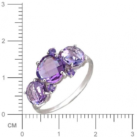 Кольцо с аметистами из серебра (арт. 825514)