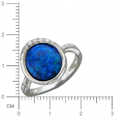 Кольцо с фианитами, опалом из серебра (арт. 825539)