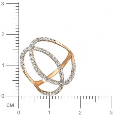 Кольцо с фианитами из красного золота (арт. 825742)