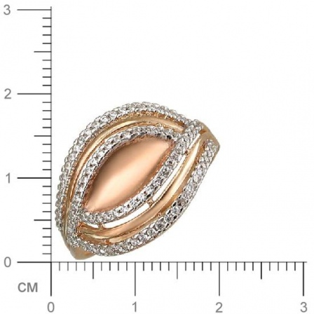 Кольцо с фианитами из серебра с позолотой (арт. 826003)