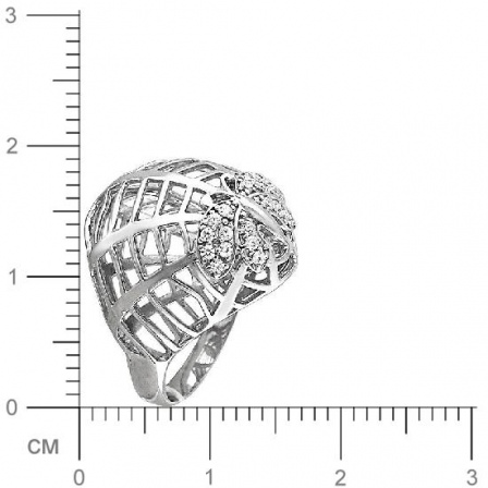 Кольцо с фианитами из серебра (арт. 826051)