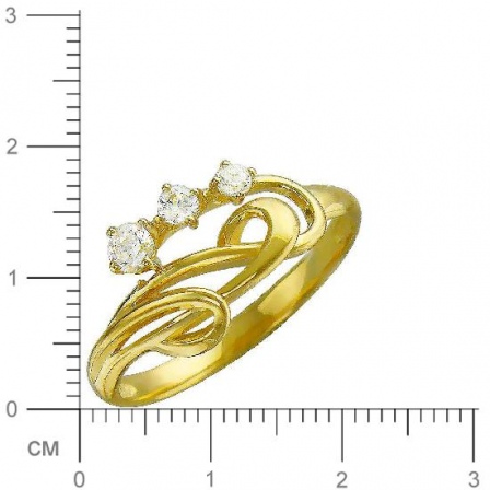 Кольцо с фианитами из желтого золота (арт. 826357)