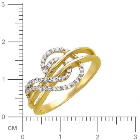Кольцо с фианитами из желтого золота (арт. 826363)
