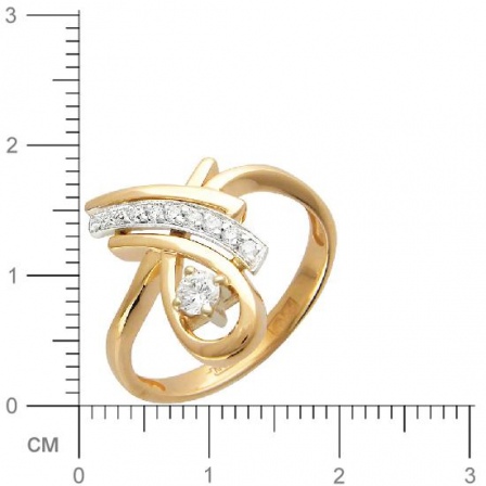 Кольцо с фианитами из комбинированного золота (арт. 826402)