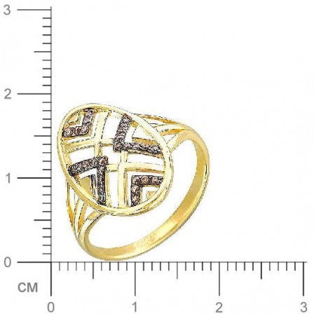 Кольцо с фианитами из желтого золота (арт. 826412)