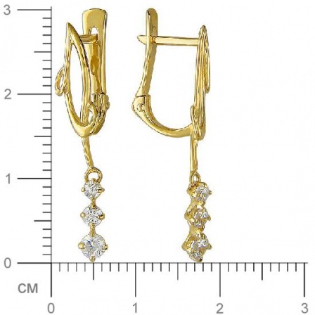 Серьги с фианитами из желтого золота (арт. 826446)