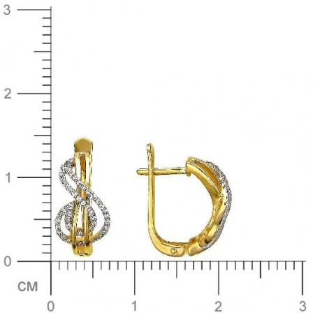 Серьги с фианитами из желтого золота (арт. 826512)