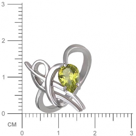 Кольцо с хризолитом из серебра (арт. 826579)