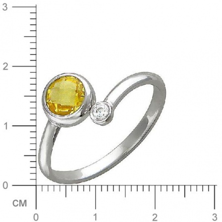 Кольцо с фианитом, сапфировым стеклом из серебра (арт. 826822)