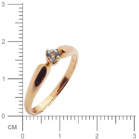 Кольцо с фианитом из красного золота (арт. 826923)