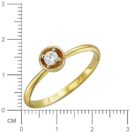 Кольцо с фианитом из комбинированного золота (арт. 826933)