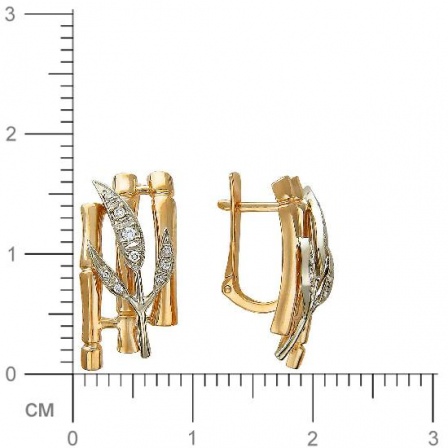 Серьги с фианитами из комбинированного золота (арт. 826939)