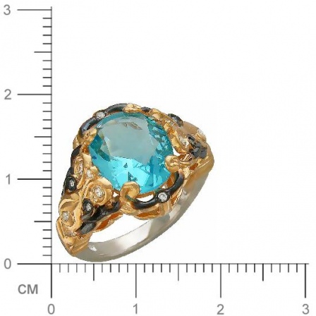 Кольцо с кристаллом swarovski, фианитами из серебра (арт. 826942)