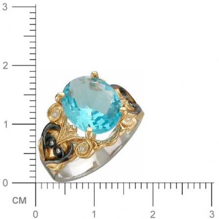 Кольцо с кристаллом swarovski, фианитами из серебра (арт. 826944)