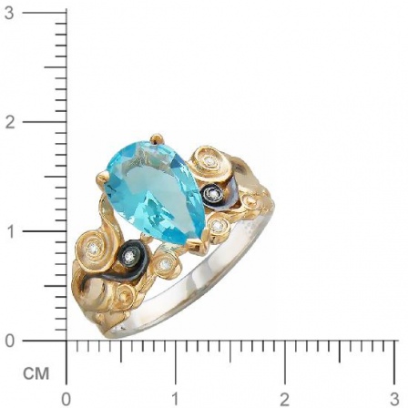 Кольцо с кристаллом swarovski, фианитами из серебра (арт. 826947)
