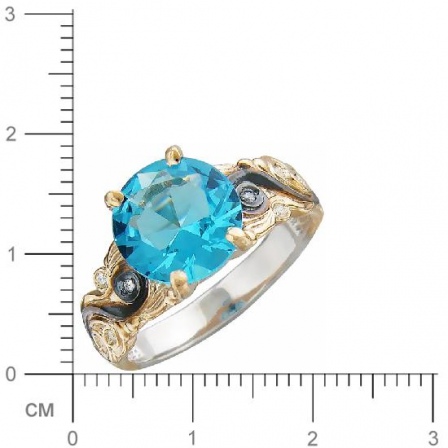 Кольцо с кристаллом swarovski, фианитами из серебра (арт. 826948)