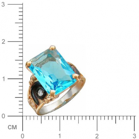 Кольцо с кристаллом swarovski, фианитами из серебра с позолотой (арт. 826949)