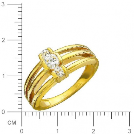 Кольцо с фианитами из желтого золота (арт. 827071)