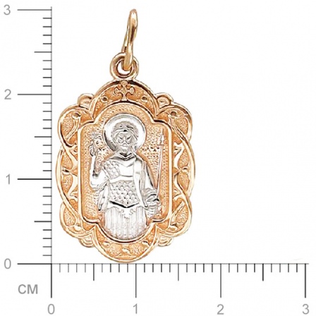 Подвеска-иконка "Святой Виктор" из красного золота (арт. 827118)