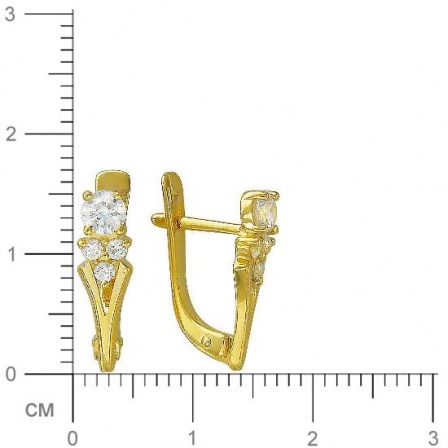 Серьги с фианитами из желтого золота (арт. 827142)