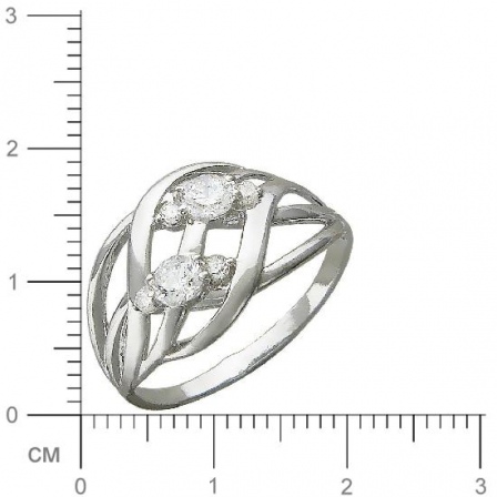 Кольцо с фианитами из серебра (арт. 827303)