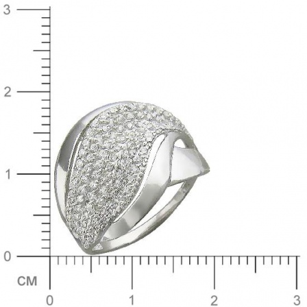 Кольцо с фианитами из серебра (арт. 827319)