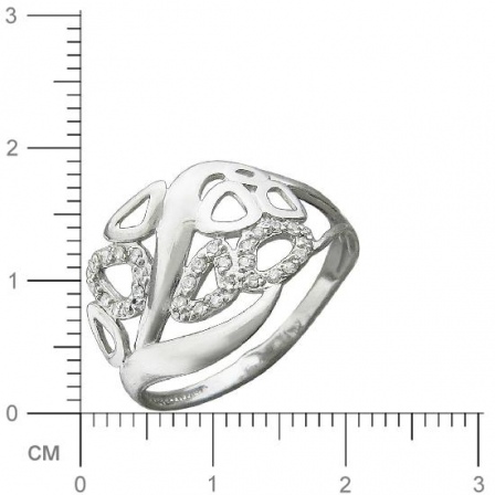 Кольцо с фианитами из серебра (арт. 827329)