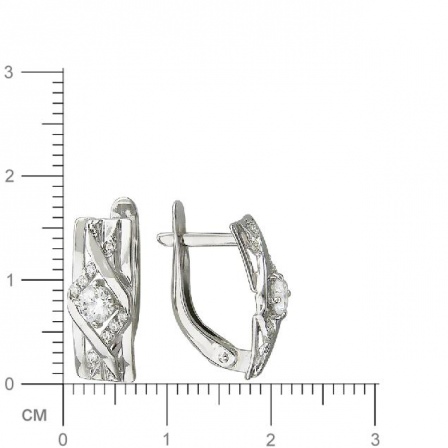 Серьги с фианитами из серебра (арт. 827361)