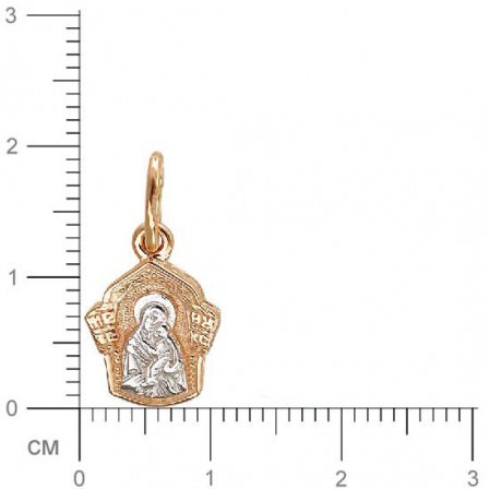 Подвеска-иконка "Богородица Иверская" из красного золота (арт. 827827)