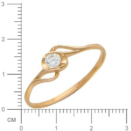 Кольцо с фианитом из красного золота (арт. 827835)