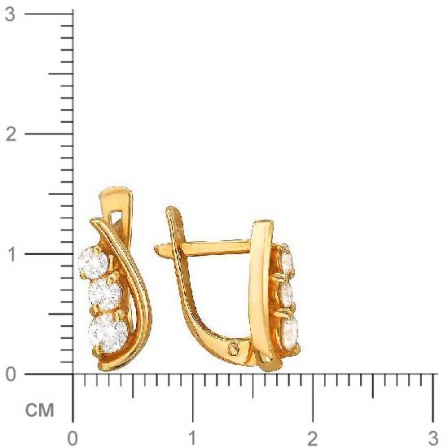 Серьги с фианитами из красного золота (арт. 827862)