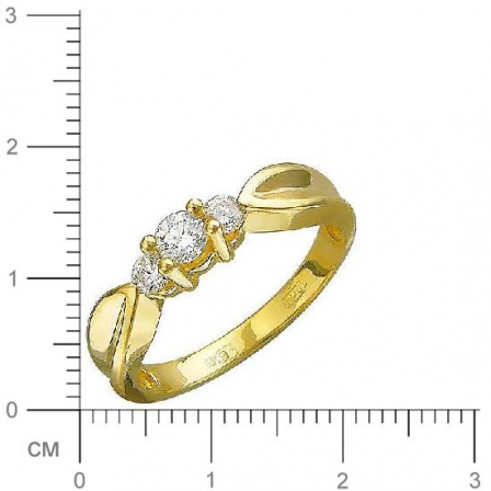 Кольцо с фианитами из желтого золота (арт. 827930)