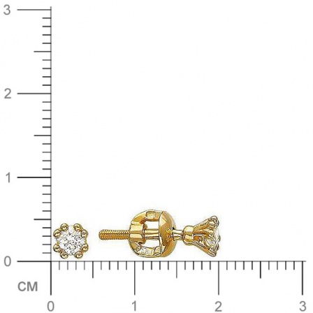 Серьги с фианитами из красного золота (арт. 828120)