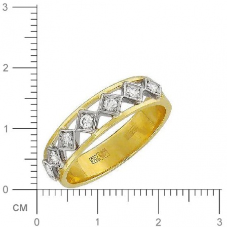 Кольцо с фианитами из комбинированного золота (арт. 828178)