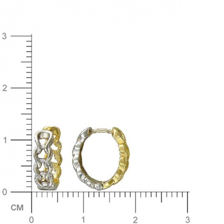 Серьги из комбинированного золота. Диаметр 12 мм. (арт. 828328)