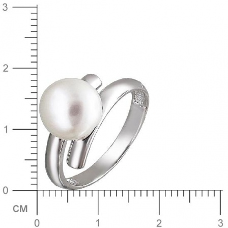 Кольцо с жемчугом из серебра (арт. 828666)