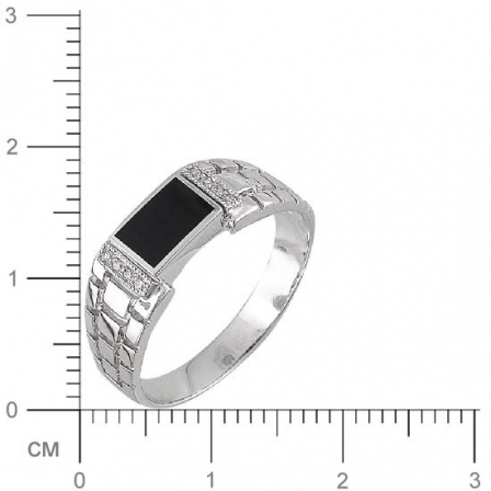 Кольцо с агатом, фианитами из серебра (арт. 828821)