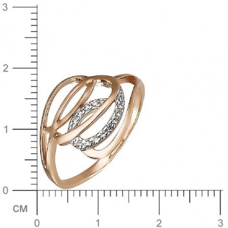 Кольцо с фианитами из красного золота (арт. 828918)