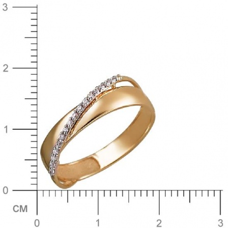 Кольцо с фианитами из красного золота (арт. 828943)