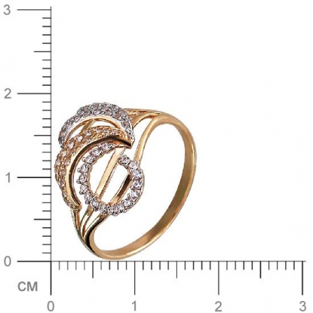 Кольцо с фианитами из красного золота (арт. 828980)