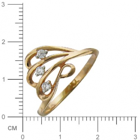 Кольцо с фианитами из красного золота (арт. 829174)