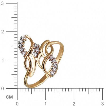 Кольцо с фианитами из красного золота (арт. 829239)