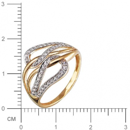 Кольцо с фианитами из красного золота (арт. 829259)