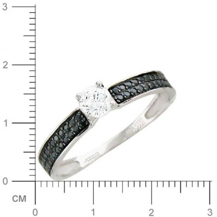 Кольцо с фианитами из серебра (арт. 829356)
