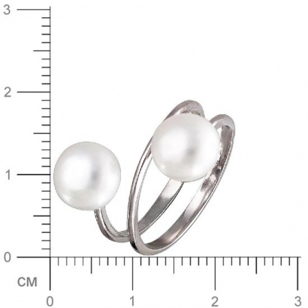Кольцо безразмерное с жемчугом из серебра (арт. 829377)