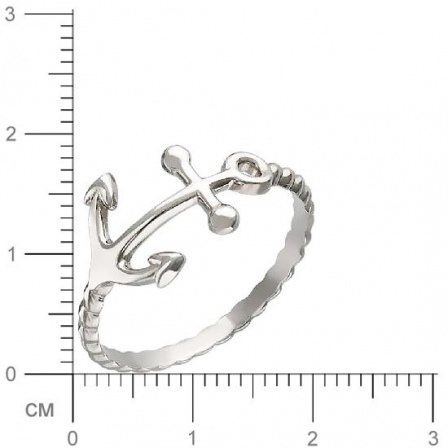 Кольцо Якорь из серебра (арт. 829416)