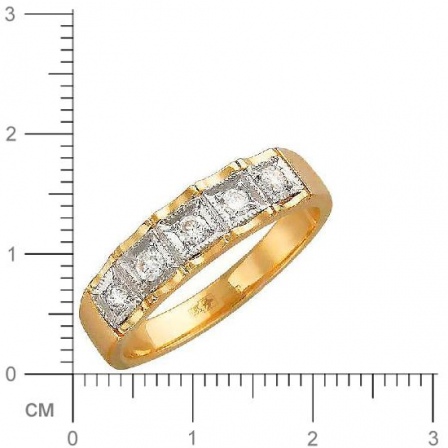 Кольцо с фианитами из комбинированного золота (арт. 829502)