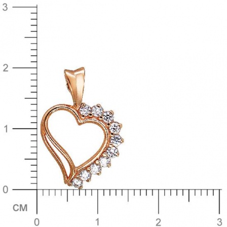 Подвеска Сердце с фианитами из серебра (арт. 829626)