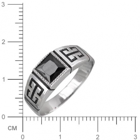 Кольцо с фианитом, вставкой из эмали из серебра (арт. 829722)